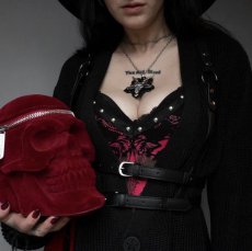 画像20: Grave Digger Skull / BLOOD / 深紅の頭蓋骨/ バッグ【KILL STAR】 (20)