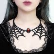 画像1: Spider Web Collar ネックレス / Black×Red (1)