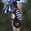 画像9: Spiderweb Black and White Striped Studded / ショートパンツ【TOO FAST】 (9)