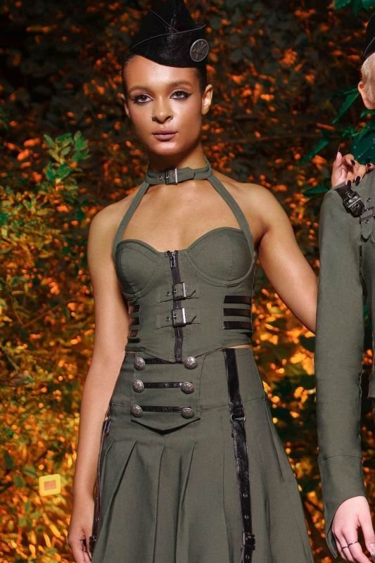 🔥SALE🔥NIGHT PATROL HALTER TOP / KHAKI / ビスチェ【KILL
