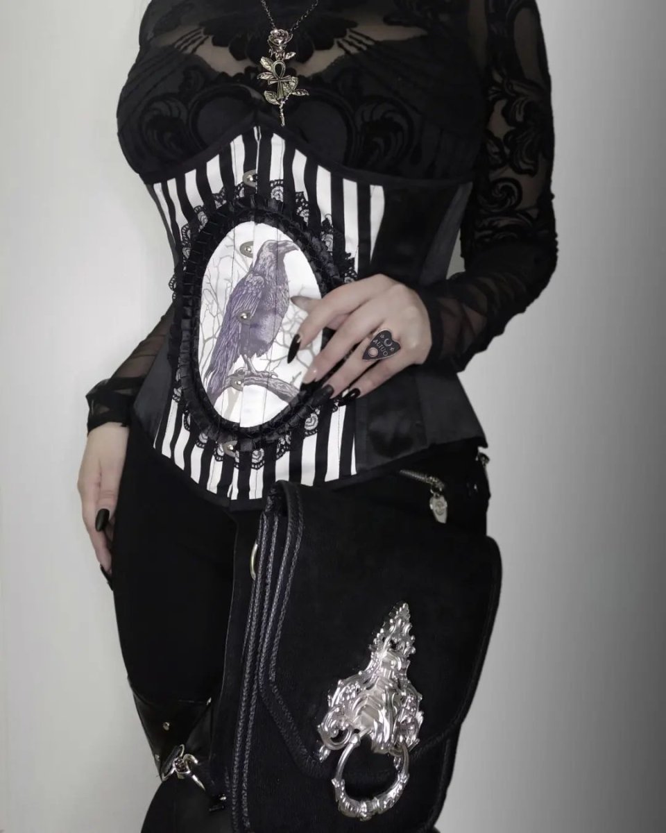 画像10: FANTASY RAVEN / ストライプ / アンダーバストコルセット【Restyle】 (10)