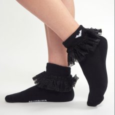 画像3: BAT EMBROIDERED RUFFLE SOCKS / フリル / アンクルソックス【SOURPUSS】 (3)