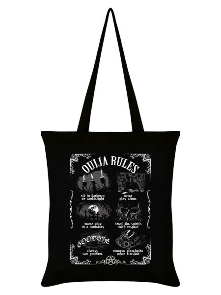 画像1: Ouija Rules Black Tote Bag / エコバッグ【GRINDSTORE】 (1)