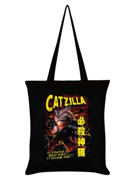 画像1: Catzilla Black Tote Bag / エコバッグ【GRINDSTORE】 (1)