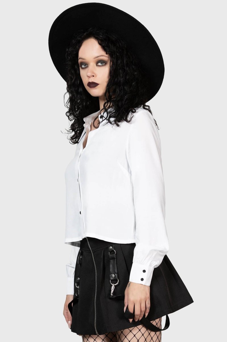 画像3: NIGHT FRIGHTS SHIRT / クロップブラウス【KILL STAR】 (3)