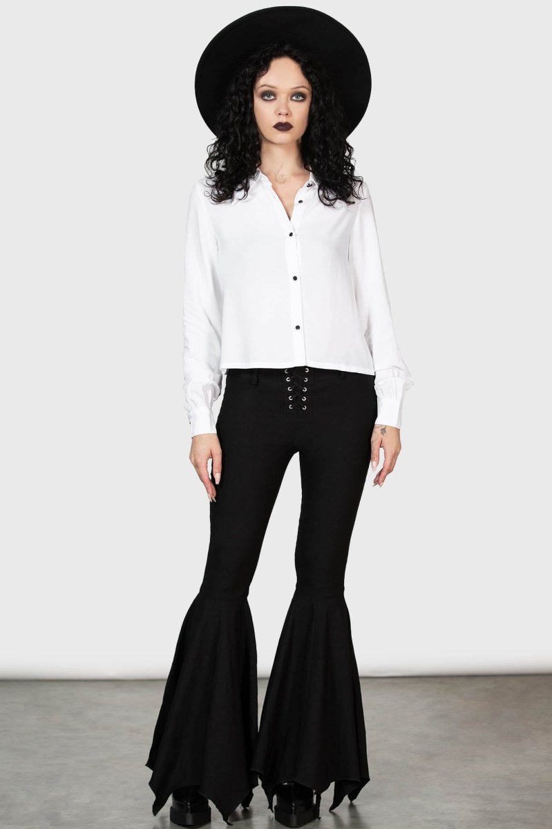 画像7: NIGHT FRIGHTS SHIRT / クロップブラウス【KILL STAR】 (7)