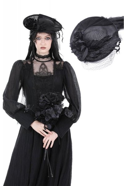画像1: Gothic lady veil hat / ハット【DARK IN LOVE】 (1)