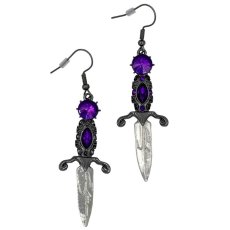 画像1: ELVIRA DAGGER EARRINGS / PURPLE / ピアス【KREEPSVILLE 666】 (1)