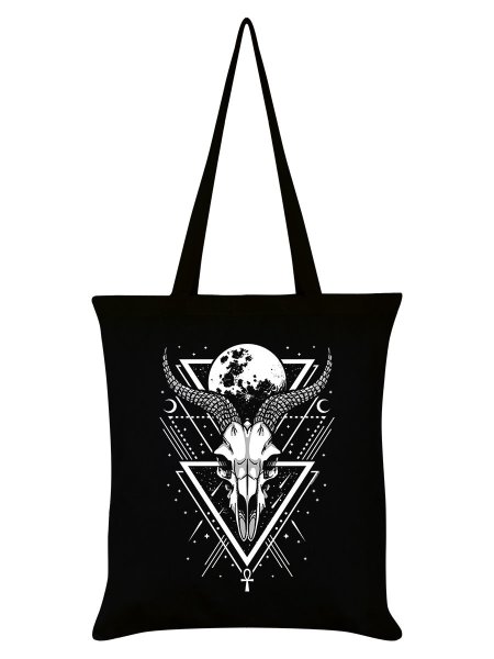 画像1: Lunar Skull Black Tote Bag / エコバッグ【GRINDSTORE】 (1)