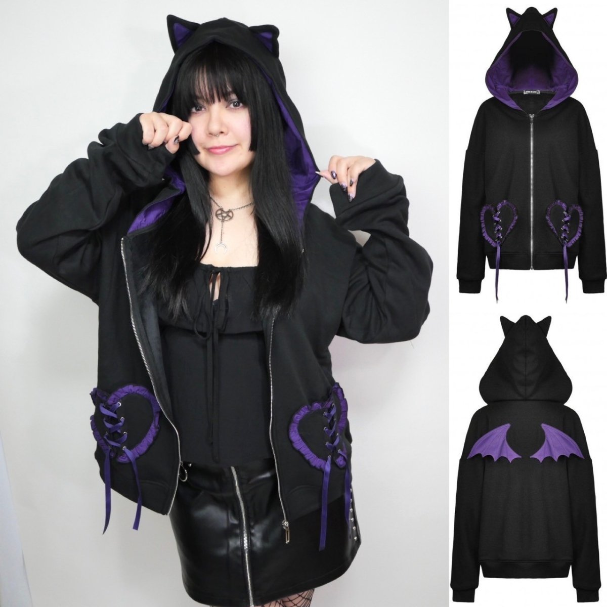 画像2: 🔥SALE🔥Gothic romantic embroidery jacket / パーカー【DARK IN LOVE】 (2)