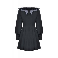 画像3: Gothic pinstripe ruffle neck academism dress / ワンピース【DARK IN LOVE】 (3)