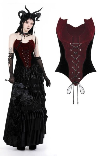 画像1: Gothic scarlet bats corset / キャミトップス【DARK IN LOVE】 (1)