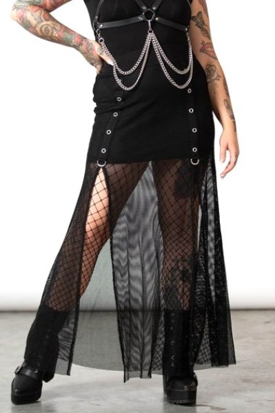 画像1: PARAGON FISHNET MAXI SKIRT / スカート【KILL STAR】 (1)