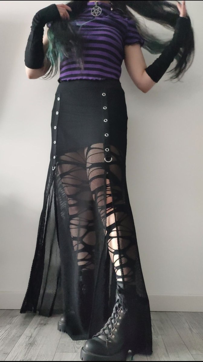 画像4: PARAGON FISHNET MAXI SKIRT / スカート【KILL STAR】 (4)