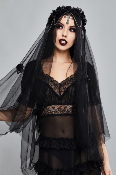 画像1: Gothic bride cross veil / ベール【DARK IN LOVE】 (1)