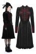 画像1: Gothic vampire black spelling out scarlet red velvet dress / ワンピース【DARK IN LOVE】 (1)