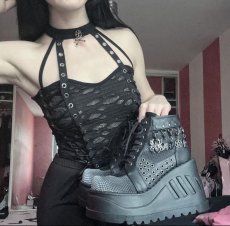 画像15: [取り寄せ]STOMP-18 / black / 厚底スニーカーブーツ【DEMONIA】 (15)