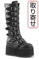 画像1: [取り寄せ]DAMNED-318 / Black / 厚底ブーツ【DEMONIA】 (1)