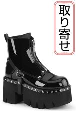 画像1: [取り寄せ]ASHES-100 / エナメル / 厚底ショートブーツ【DEMONIA】 (1)