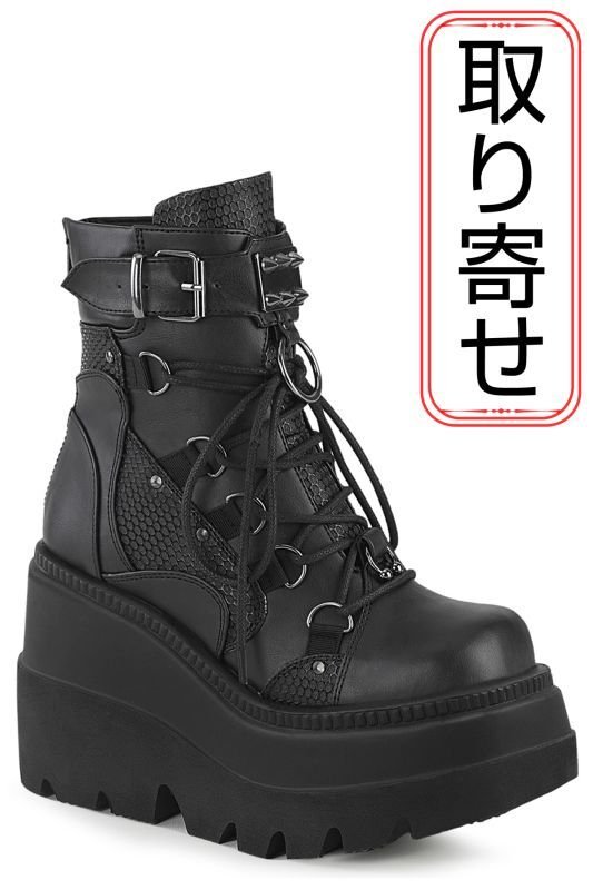 DEMONIA デモニア 厚底ショートブーツ 黒 Pleaser demonia デモニア 厚底 ショートブーツ ブーティ