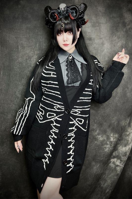 ポールカ　ワンピース　カーディガン　ニット切替　黒　リブニット　ターンロック ポールカ ワンピース カーディガン ニット切替 黒 リブニット ターンロック