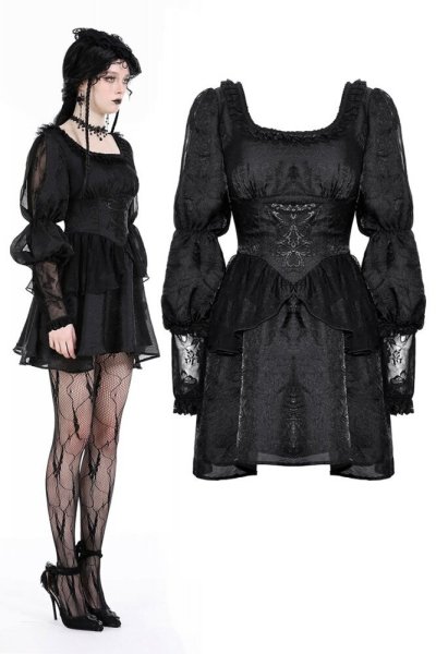 画像1: Gothic princess bubble sleeves dress / ワンピース【DARK IN LOVE】 (1)