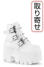 画像1: [取り寄せ]ASHES-55 / white / 厚底ブーツ【DEMONIA】 (1)