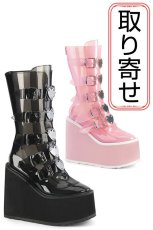 画像1: [取り寄せ]SWING-230C / クリア / バックル厚底ブーツ【DEMONIA】 (1)