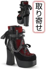 画像1: [取り寄せ]CHARADE-110 / レッド / 厚底ブーツ【DEMONIA】 (1)