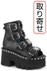 画像1: [取り寄せ]ASHES-70 / Black / 厚底サンダル【DEMONIA】 (1)
