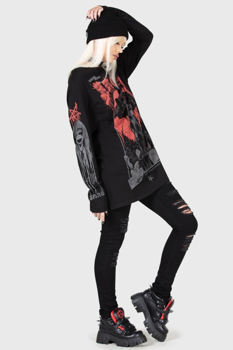 画像4: FUNERAL TIME LONG SLEEVE TOP / ロングスリーブ【KILL STAR】 (4)