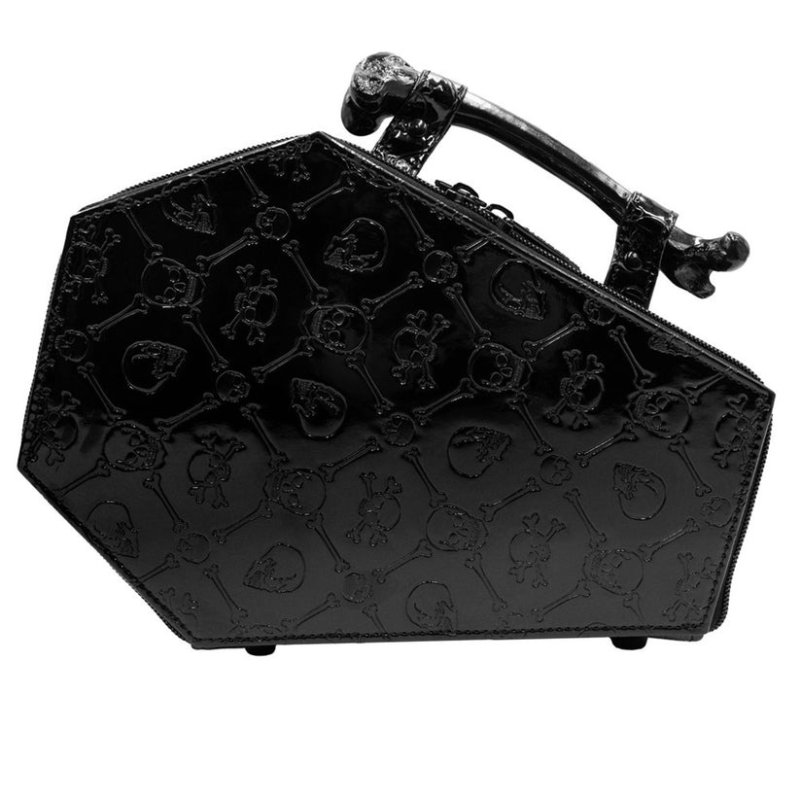 Embossed Patent Skull Crossbones Coffin / ハンドバッグ