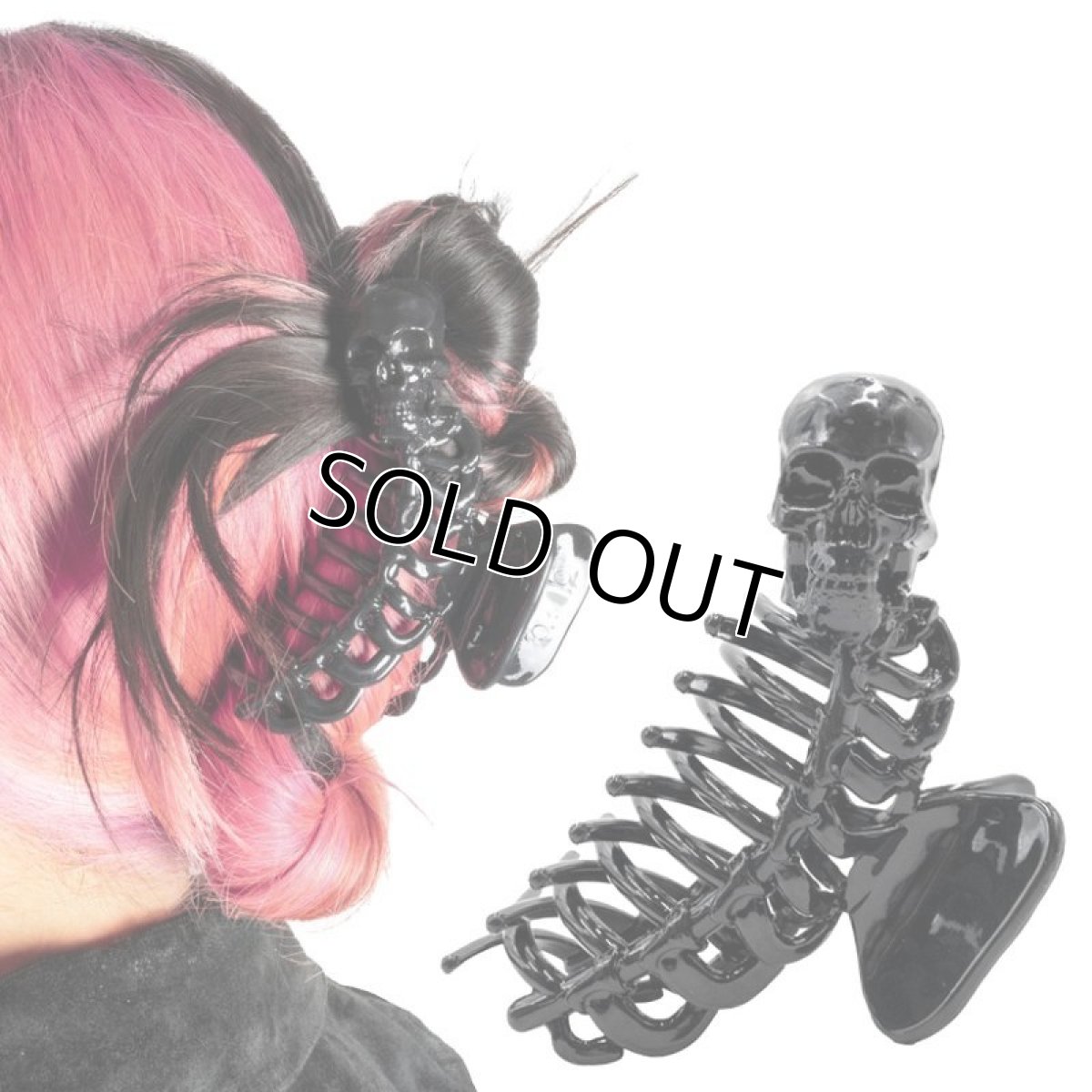 画像1: Skeleton Ribcage Hair Claw Clip / Black / ヘアクリップ【KREEPSVILLE 666】 (1)