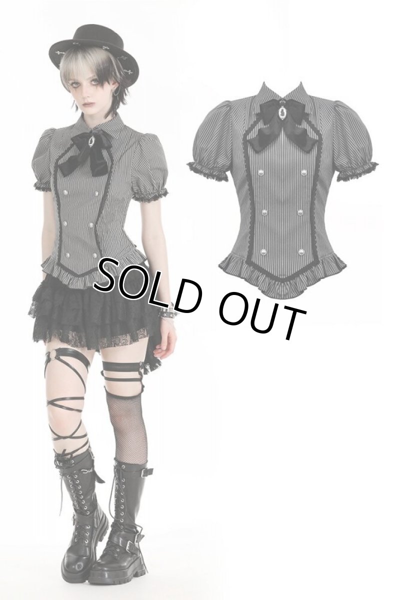 画像2: Gothic black ruffle blouse / トップス【DARK IN LOVE】 (2)