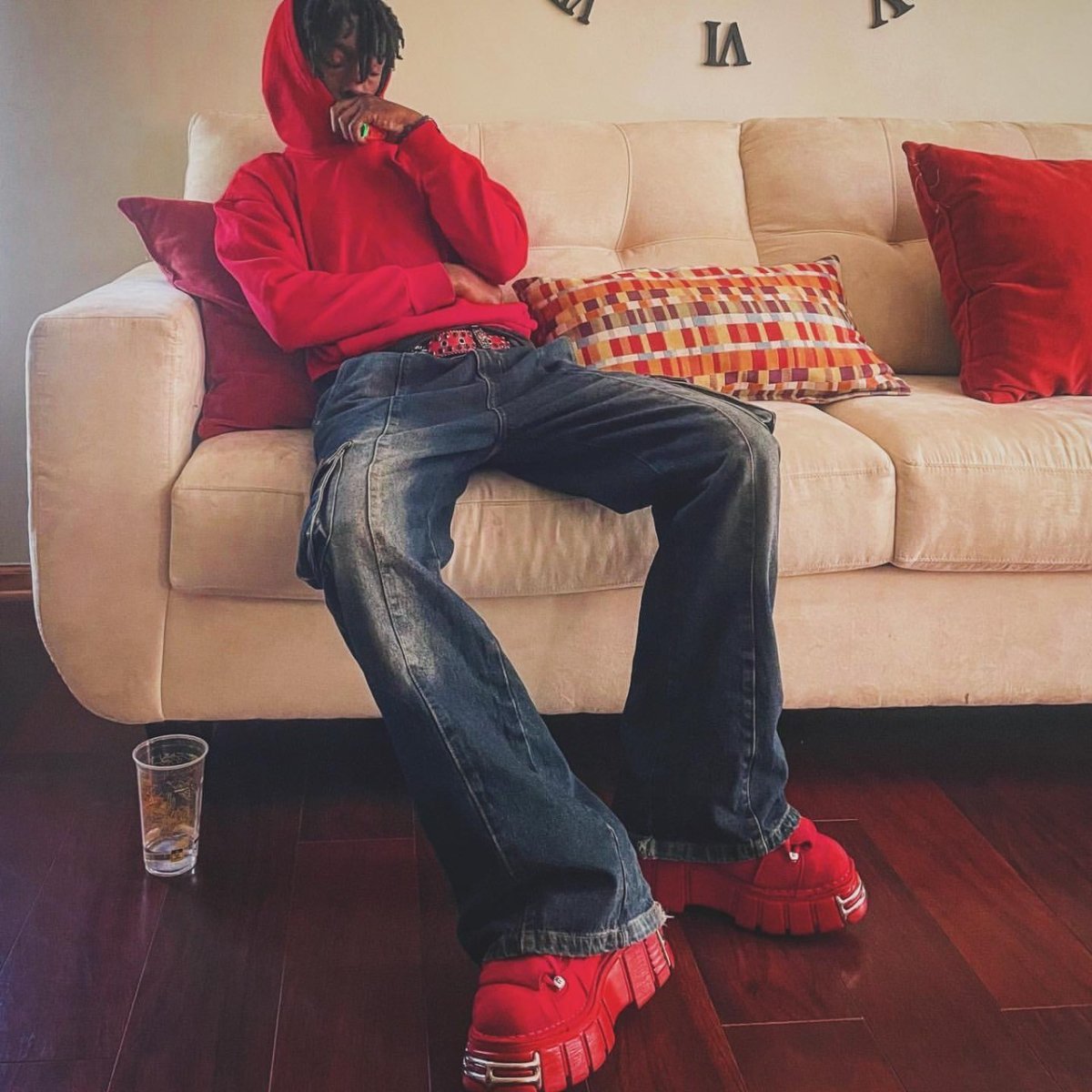 画像12: [取り寄せ] M-106-C141 / レッドスエード / 厚底スニーカー / 本革【NEW ROCK】 (12)