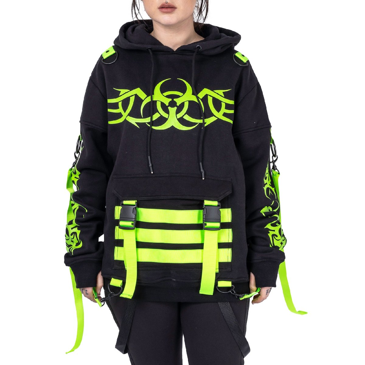 画像9: 🔥SALE🔥【Mens】LUCID HOOD / BLACKxGREEN / パーカー【Heartless】 (9)