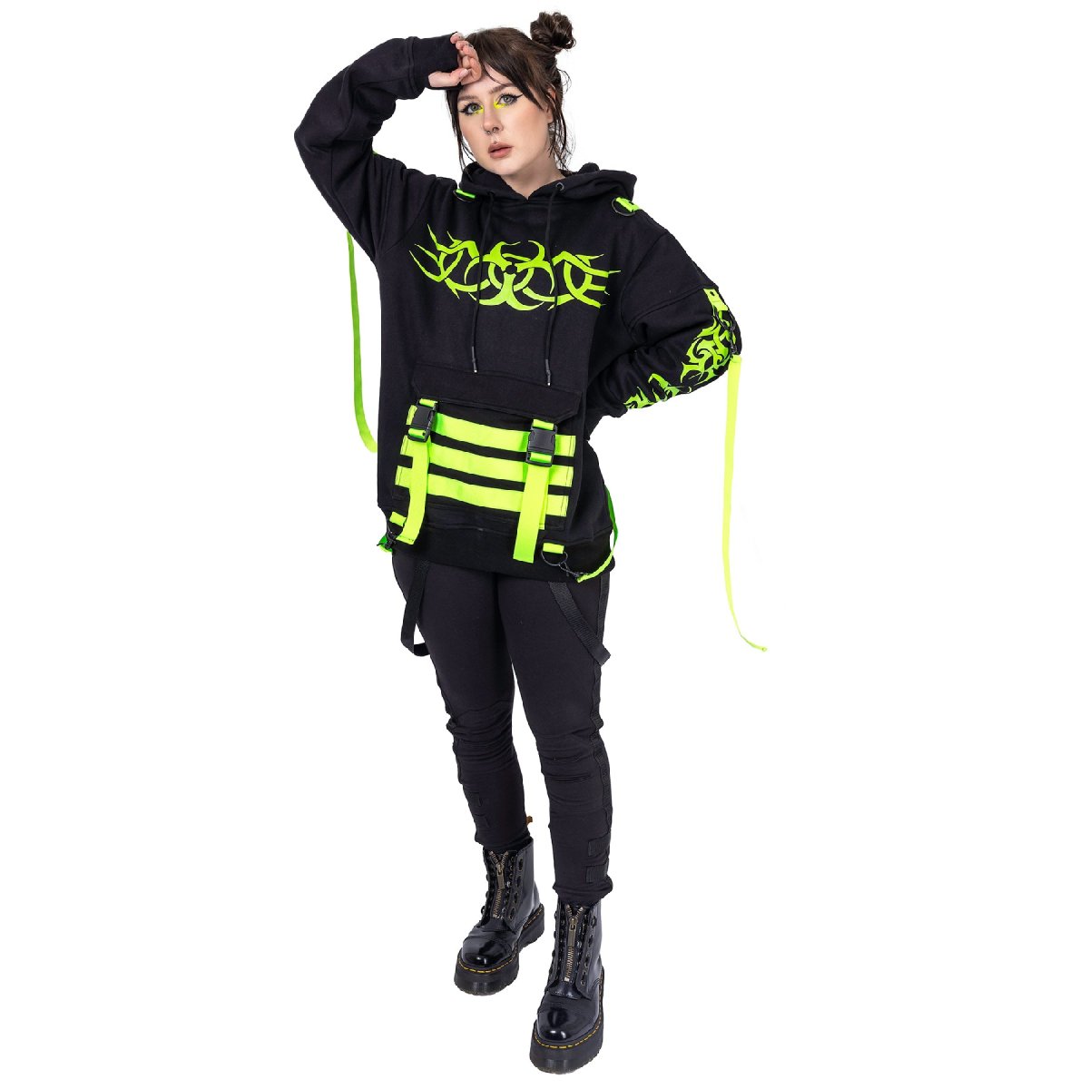 画像13: 🔥SALE🔥【Mens】LUCID HOOD / BLACKxGREEN / パーカー【Heartless】 (13)