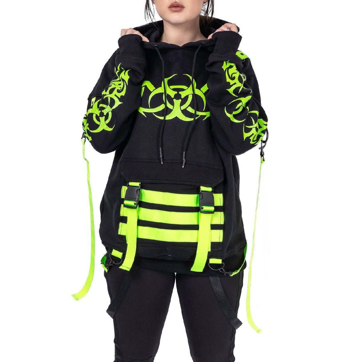 画像5: 🔥SALE🔥【Mens】LUCID HOOD / BLACKxGREEN / パーカー【Heartless】 (5)