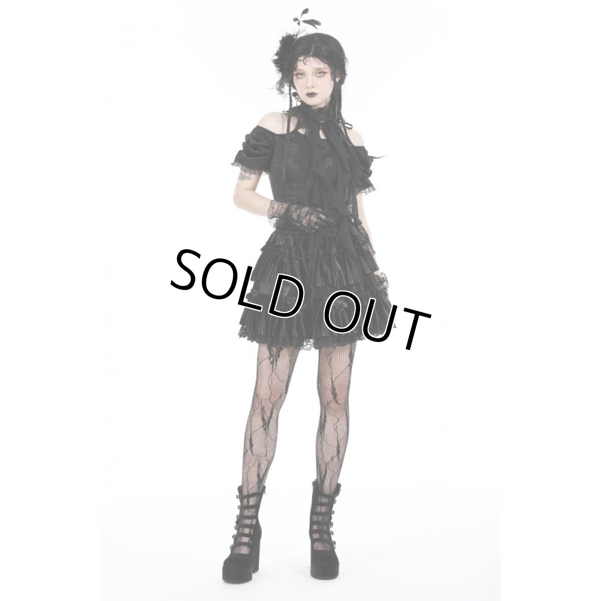 画像4: Gothic long ruffle lace mesh neck tie / 付け襟 / ジャボタイ【DARK IN LOVE】 (4)