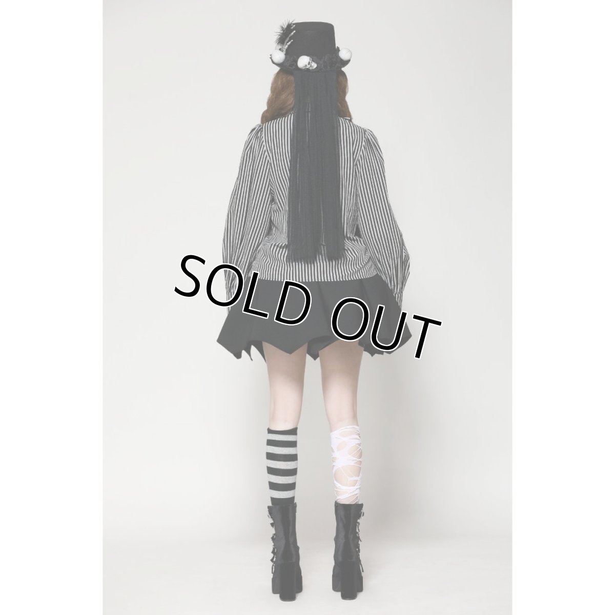 画像5: Dark lolita striped skull blouse / ブラウス【DARK IN LOVE】 (5)