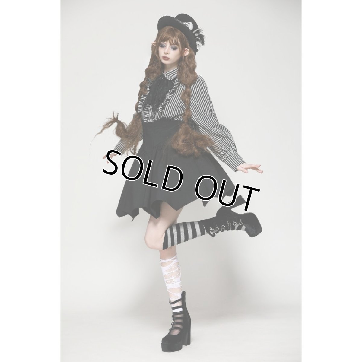 画像6: Dark lolita striped skull blouse / ブラウス【DARK IN LOVE】 (6)