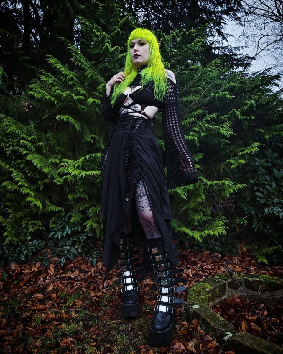 画像29: [取り寄せ]DAMNED-318 / Black / 厚底ブーツ【DEMONIA】 (29)