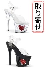 画像1: [取り寄せ]MOON-708HRS / ハイヒールハートサンダル【Pleaser】 (1)