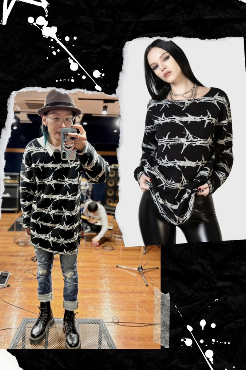 画像3: PRICKLED CONTENTION KNIT SWEATER / ニットトップス【KILL STAR】 (3)