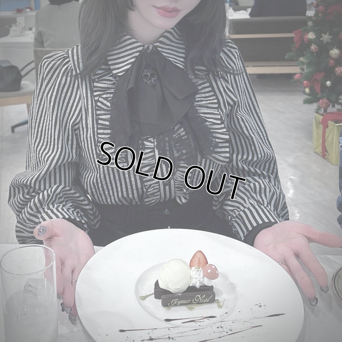 画像14: Dark lolita striped skull blouse / ブラウス【DARK IN LOVE】 (14)