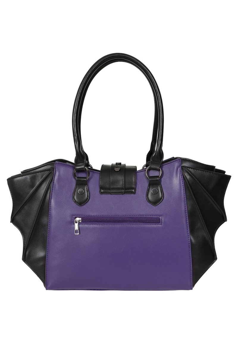 画像2: ANNABELLE HANDBAG / Purple×Black / ハンドバッグ【Banned Apparel】 (2)