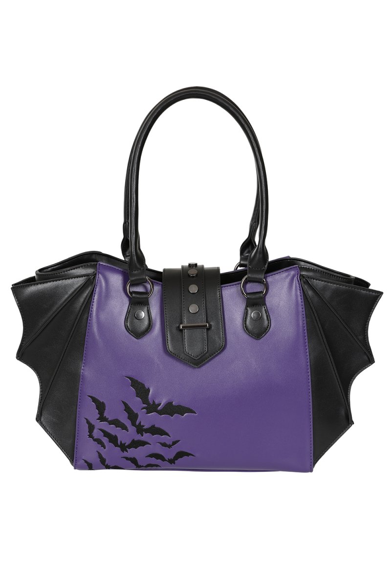 画像1: ANNABELLE HANDBAG / Purple×Black / ハンドバッグ【Banned Apparel】 (1)