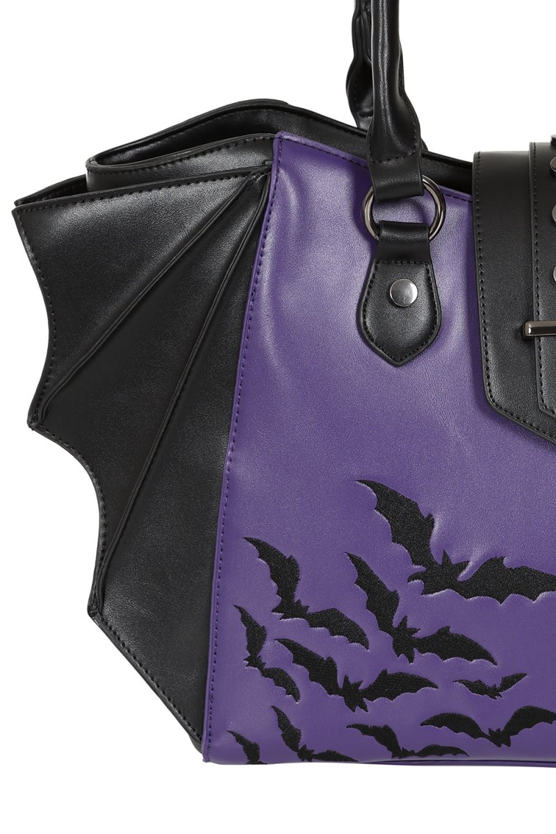 画像4: ANNABELLE HANDBAG / Purple×Black / ハンドバッグ【Banned Apparel】 (4)