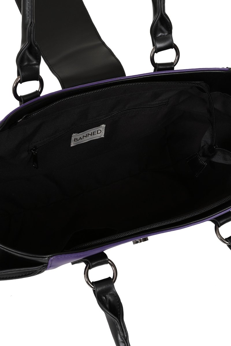 画像6: ANNABELLE HANDBAG / Purple×Black / ハンドバッグ【Banned Apparel】 (6)