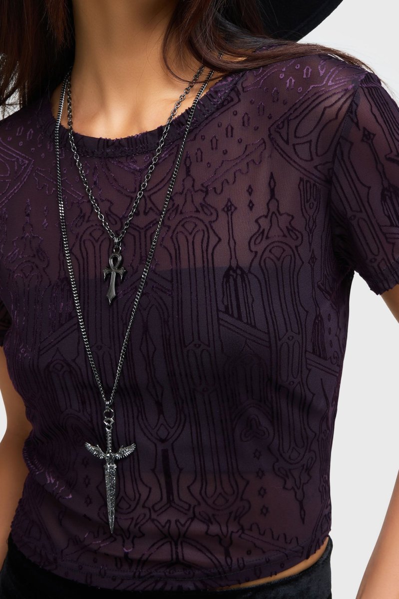 画像2: Chapel Of Hatred Crop Top / トップス【KILL STAR】 (2)